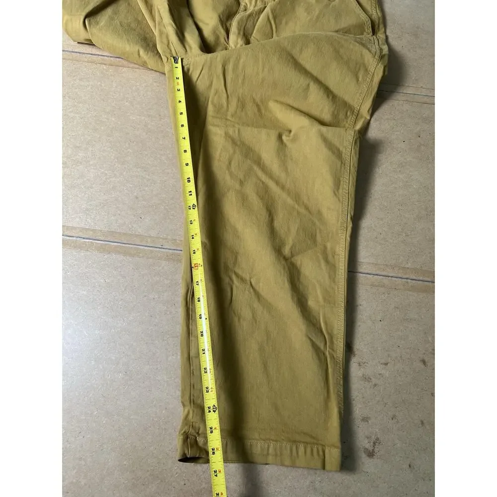 Madewell Pants Womens 36 Yellow Chino Straight Cotton Twill Pockets Stretch